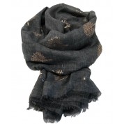 Scarf-Charcoal Mulberry RG Foil
